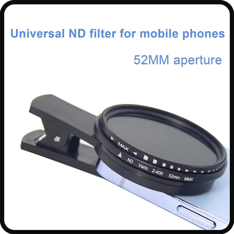 QA08I Solar Eclipse ND Filter Set 2-400 für Smartphone und Kamera, 52 mm, Schwarz mit Clip-Objektivdeckel - Bild 4