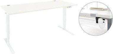 Schäfer Shop Genius Schreibtisch Aero Flex, elektrisch höhenverstellbar, Weiß, B/T/H: 160 x 80 x 62-128 cm mit integriertem Kabelkanal - Bild 1