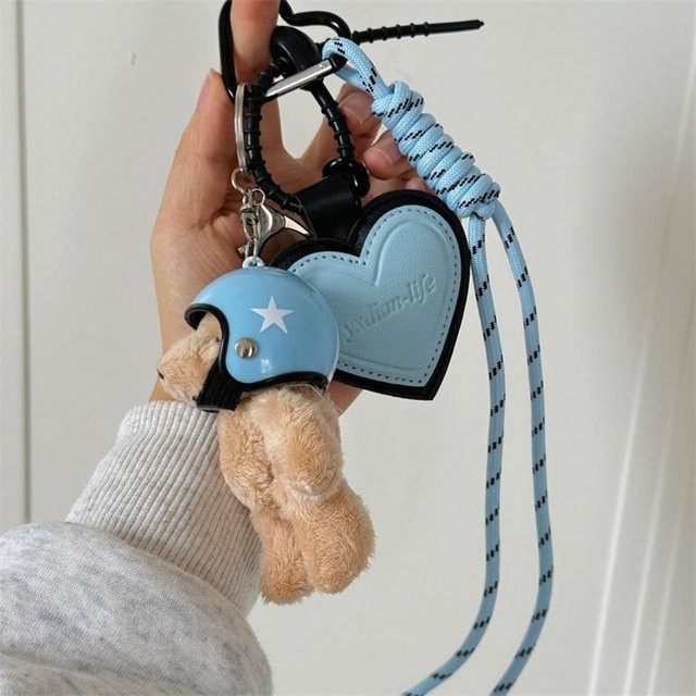Rd lala Taschenanhänger, Leder, Bär, Blau, Damen - Bild 1