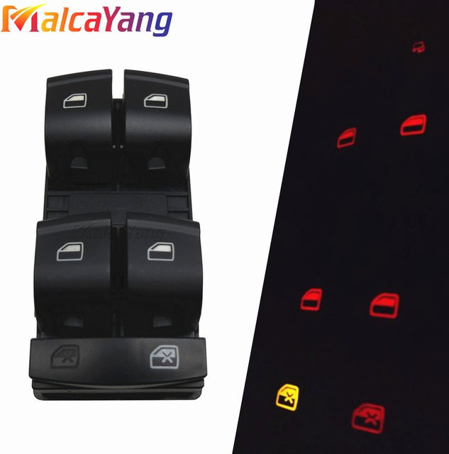 Malcayang Hauptschalter für elektrische Schalttafel in Schwarz für Audi A3 8p Sportback, A6 4F 4G C6, Q7 4L und 4 F0 851F - Bild 1