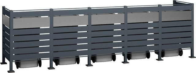 Westmann Mülltonnenverkleidung Planum aus Metall in Anthrazit/Grau, Breite: 120 cm - Bild 1