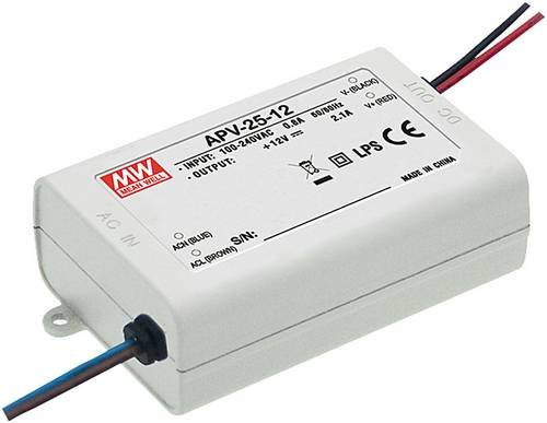 MEAN WELL APV-25-12 LED-Trafo Konstantspannung 25 W 12 V/DC 0 - 2.1 A nicht dimmbar - Bild 1