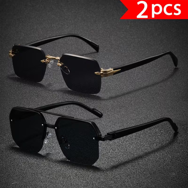 Hindfield Sonnenbrille, randlos, Aviator, Unisex, schwarz - Bild 1