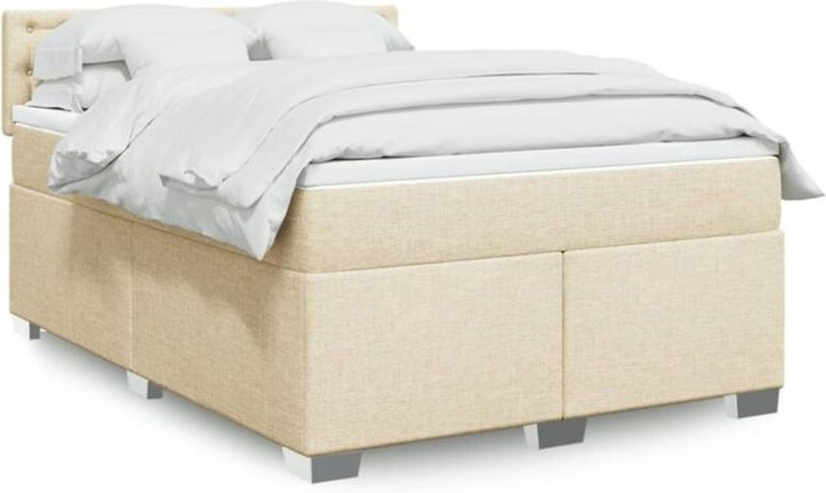 vidaxl Boxspringbett mit Matratze in Beige aus Stoff, B/T/H: 160 x 200 x 100,5 cm - Bild 1