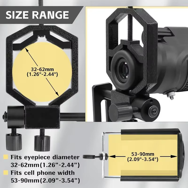 Datyson Astronomisches Teleskop mit Universaladapter für Kamera- und Handyfotografie in Schwarz - Bild 3