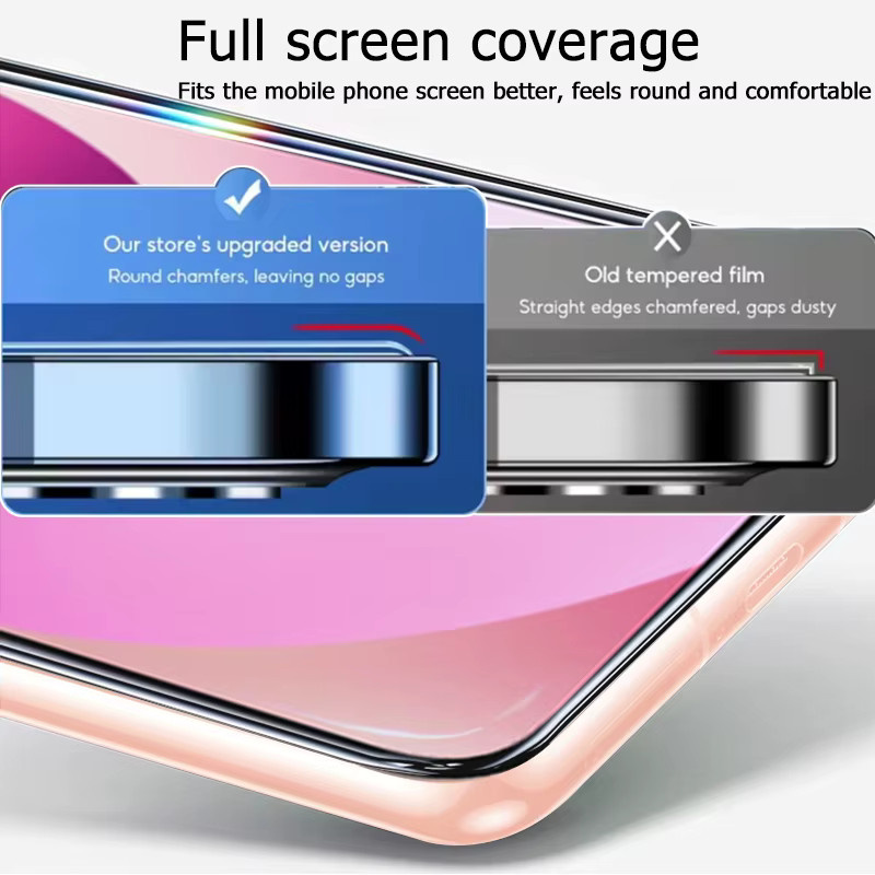 3er-Set gehärtetes Glas Displayschutzfolie für Apple iPhone 13 Mini, transparent, Full Cover mit Fingerabdruck-Entsperrung und Explosionsschutz - Bild 3
