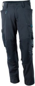 Mascot Arbeitshose mit Knietaschen und Reflexstreifen in Schwarz-Blau aus Stretchstoff und Cordura, Größe 90C52 - Bild 1