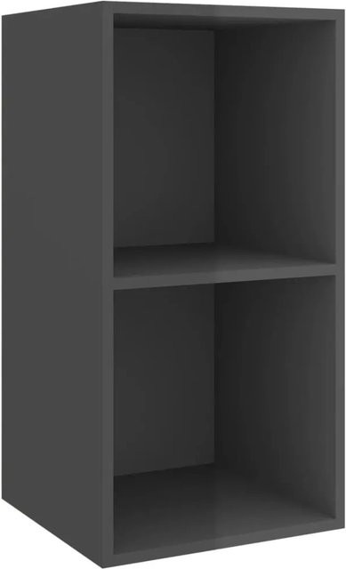 vidaXL TV-Wandschrank in Hochglanz-Grau aus Holzwerkstoff, B/T/H: 37 x 37 x 72 cm - Bild 1