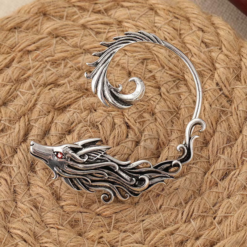 Wolf Clip Ohrringe, Silber, Damen, Vintage - Bild 2