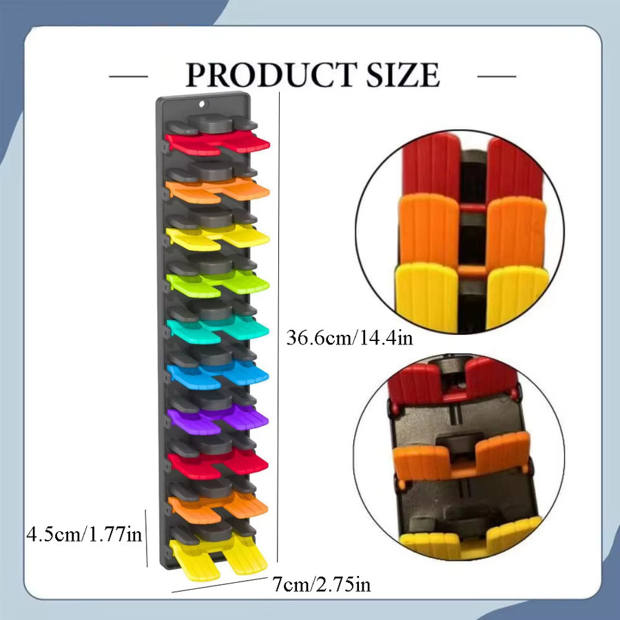 Multifunktionaler Hut-Organizer von Untior für Baseballkappen, Wand-Hutablage aus Kunststoff in Multicolour, B: 36,6 cm, H: 7,0 cm - Bild 6