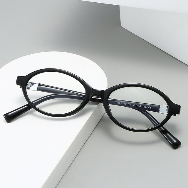 Rooftrellen Korrektionsbrille, oval, Vollrand, Kunststoff, Damen, Blaulichtfilter - Bild 1