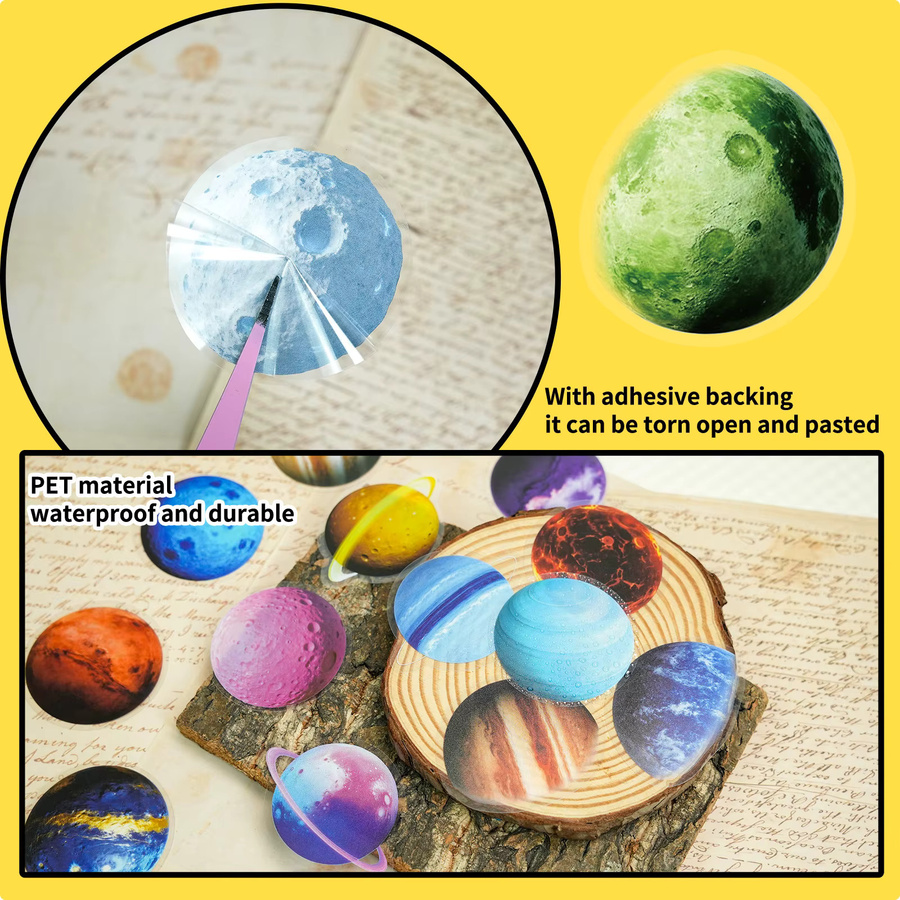 Space Planet Serie bunte PET-klare Aufkleber für Laptop, Notebook und Telefon, Multicolor, 56 Stück - Bild 5