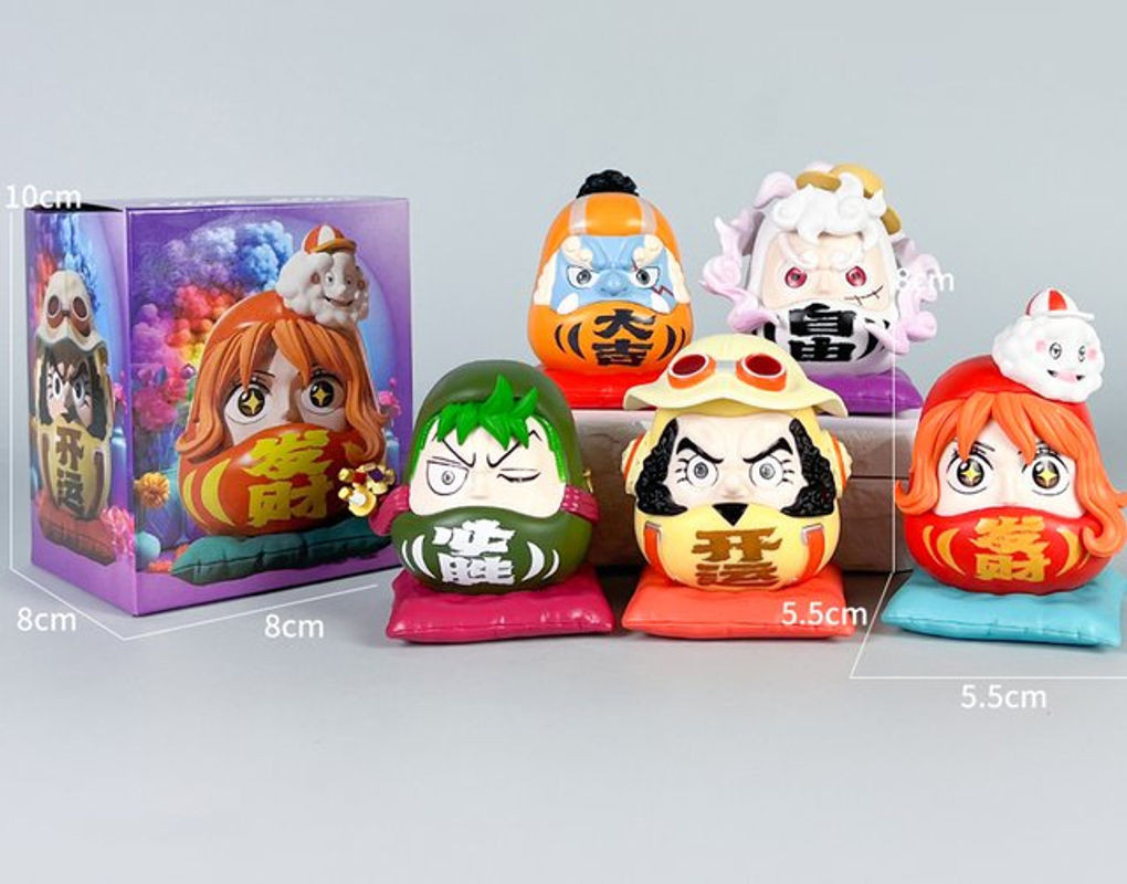 Bandai Anime Figuren Set 5-teilig mit Luffy, Zoro, Sanji und Nami, mehrfarbig, Höhe: 7 cm - Bild 1