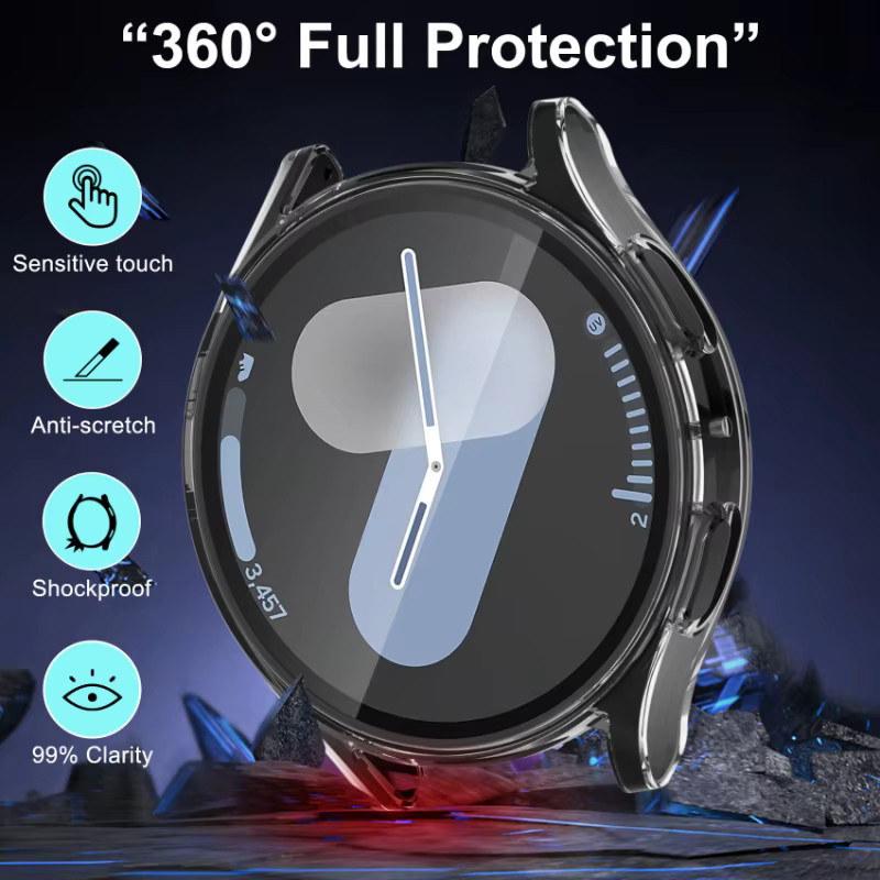5 Stück TPU-Hülle für Samsung Galaxy Watch 7-6-5-4-FE, 40 mm, 44 mm, transparent - Bild 3
