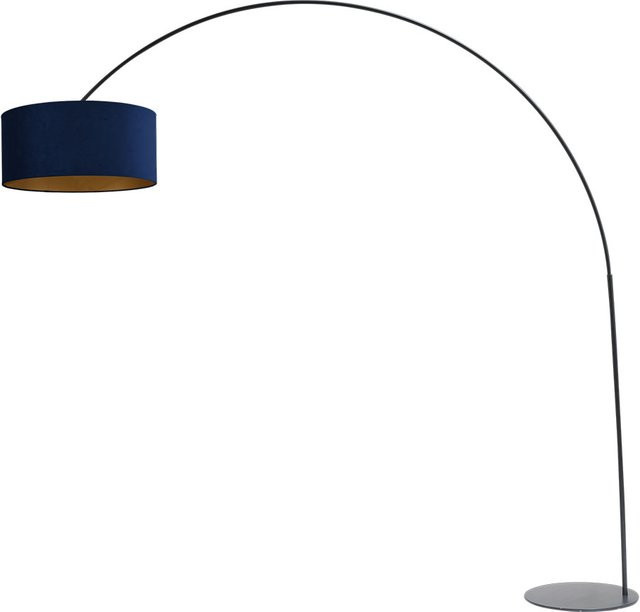 Masterlight Arch XXL Bogenleuchte in Schwarz matt mit dunkelblauem Samtschirm - Bild 1
