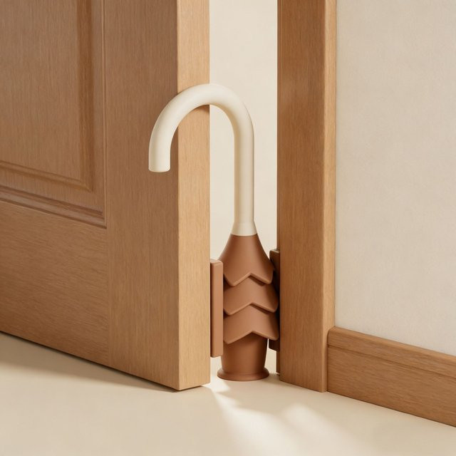 Kindersicherheits-Türstopper C-Shape Guard in Braun als Schutz gegen Einklemmen und Quetschen - Bild 1