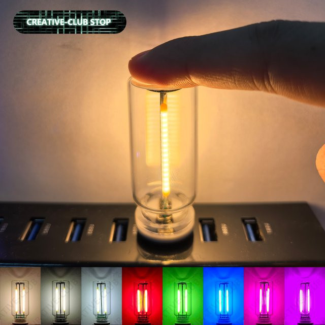 DT&ZM LED Edison Glühbirne mit USB Touch Control als Nachtlicht und Atmosphäre Licht in Warmweiß - Bild 1