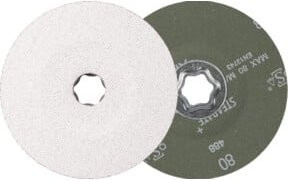 PFERD TOOLS COMBICLICK Keramikkorn Fiberscheibe Ø 125 mm CO-ALU80 Weiß für weiche NE Metalle - Bild 1