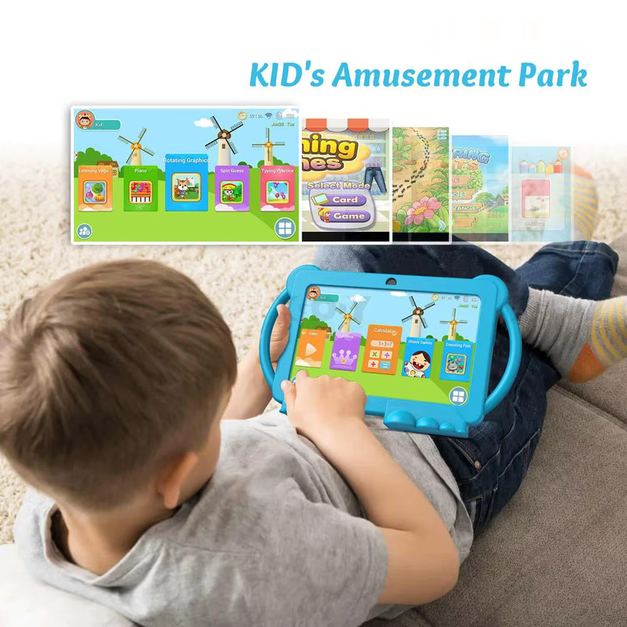 BDF K5 Pro 7-Zoll Kinder-Tablet mit 5G und WLAN, Blau, 64GB ROM, 4GB RAM, Android Lern-Tablet für Kinder mit kindersicherer Cartoon-Hülle - Bild 3