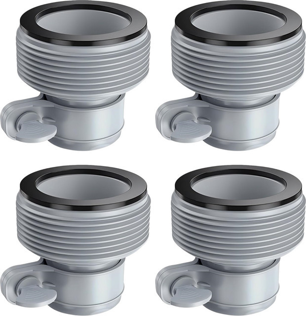 Intex Poolschlauchadapter mit Kolbenventil in Grau für Sandpumpen und Schwimmbadzubehör - Bild 1