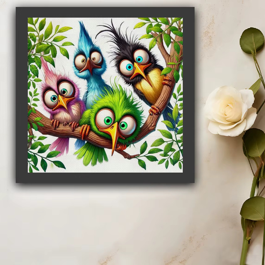 Quirky Feather Group Kreuzstich-Set mit Animal-Print Motiv, 11CT Stickerei in Multicolour, B/H: 36 x 36 cm - Bild 5