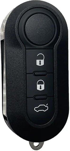 SUPERKEY Klappbarer Autoschlüssel Gehäuse Schale Abdeckung für Fiat 500 Doblo Bravo Ducato Qubo Grande Punto, 2/3 Tasten, Schwarz, EMORPHO - Bild 1