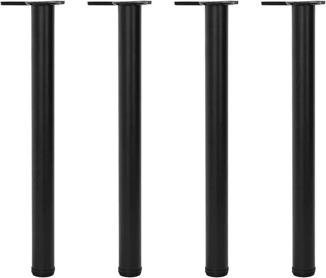 vidaXL Set aus 4 höhenverstellbaren Tischbeinen aus Stahl in Schwarz, Höhe: 71 cm bis 72 cm - Bild 1