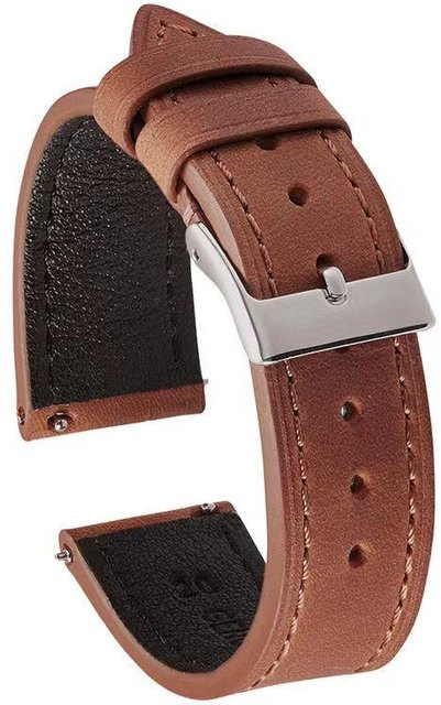 Foucsontop Uhrenarmband Leder, braun, 19mm, Unisex - Bild 1