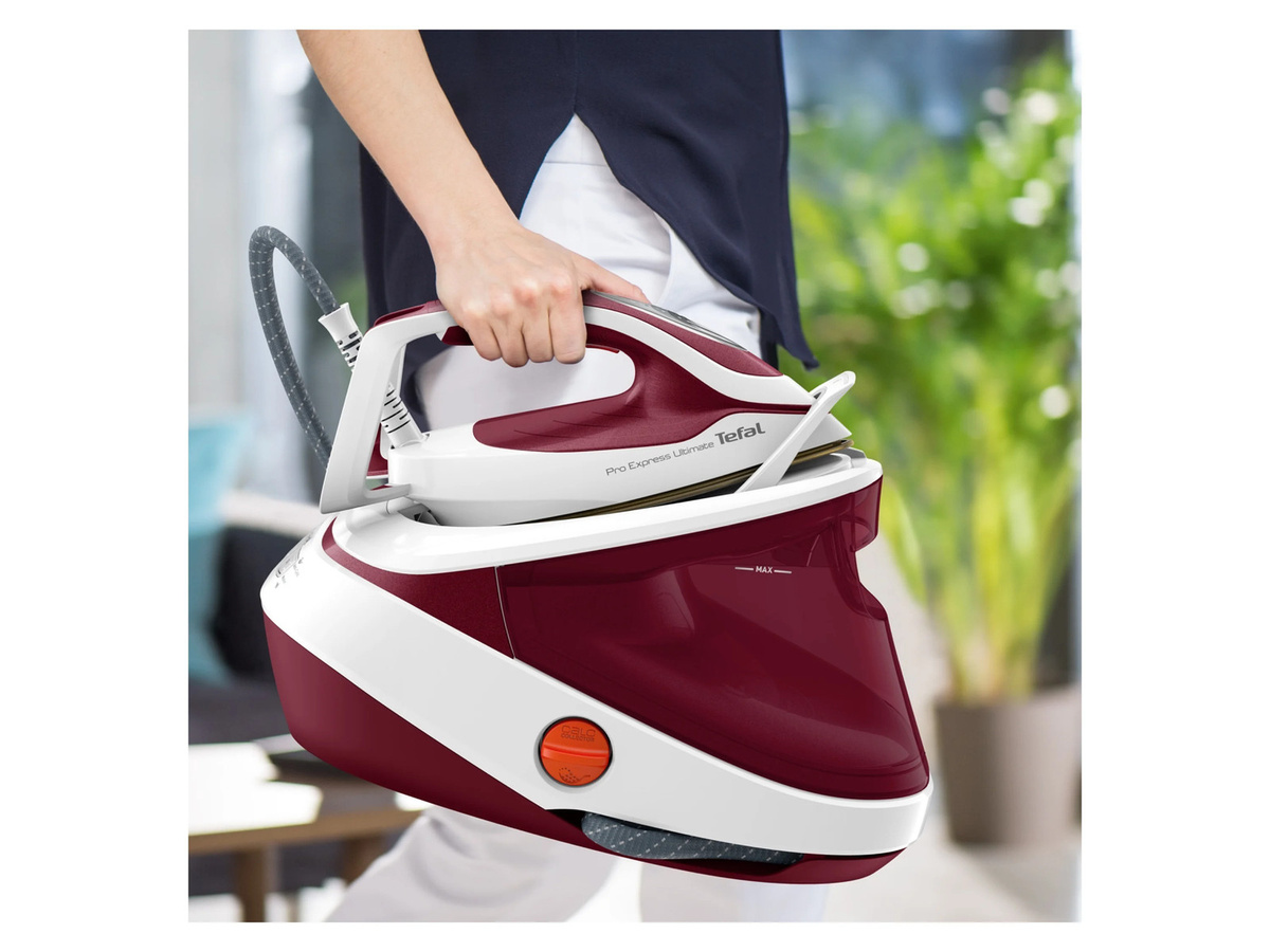 Tefal Pro Express Ultimate II Dampfbügelstation GV9711 in Weinrot/Weiss mit 3000W, 7,5 bar und 590g/min Dampfstoß - Bild 2