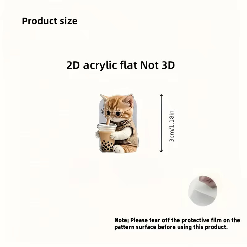2er-Set Datenkabelschutz mit süßem Katzen-Design und Brille aus Acryl für USB-C und iPhone in Multicolour - Bild 5