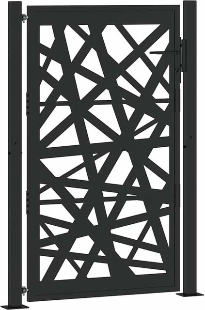 vidaXL Gartentor aus verzinktem Stahl in Schwarz, B/H: 110 x 155 cm - Bild 1