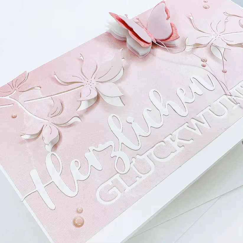 Piggy Craft Metall-Stanzform Herzlichen Glückwunsch mit Buchstaben für Papier und Bastelarbeiten - Bild 1