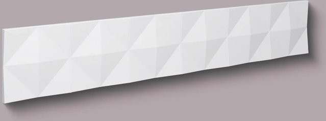NMC PYRAMID ARSTYL 3D Wandpaneel Zierelement in Weiß, B: 113,5 cm, H: 19 cm, Tiefe: 1,85 cm - Bild 1