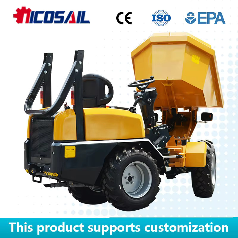 Nicosail Hydraulischer Dumper 1,5 Tonnen 4x4 Raupendumper in Gelb CE-Zertifiziert - Bild 2