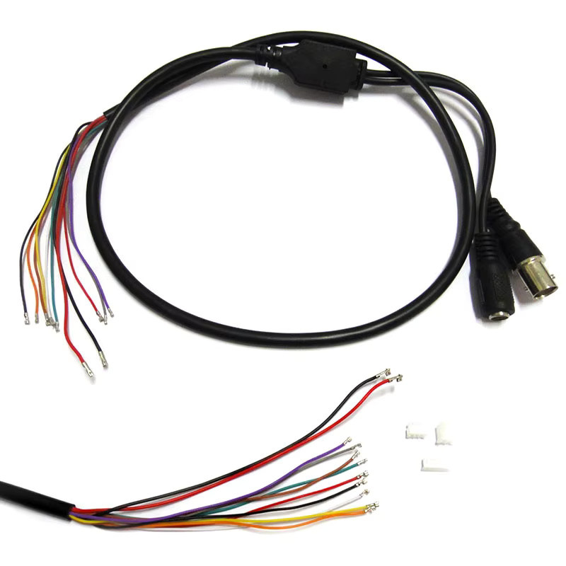 BNC Video OSD Steuerungs-Pigtail-Kabel für Analog CCTV Kamera Modul Board mit DC12V Stromversorgung, Länge: 80 cm - Bild 3