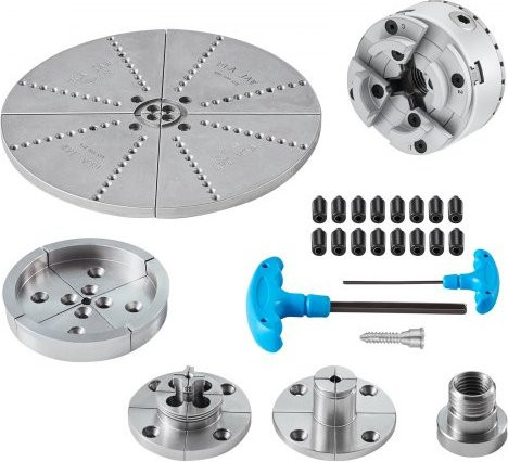 VEVOR KP965 Drehbankfutter mit 4 Backentypen, Durchmesser: 96 mm, Klemmbereich: 32–70 mm, Innengewinde: M33 x 3,5 TPI, Farbe: Silber - Bild 1