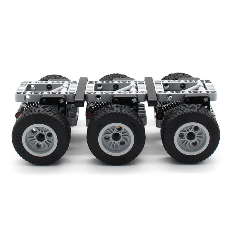 Yiran toy 6-rädriger Anhänger Bausatz Mini Drei-Achsen Fahrgestell Bausteine ab 14 Jahren - Bild 2