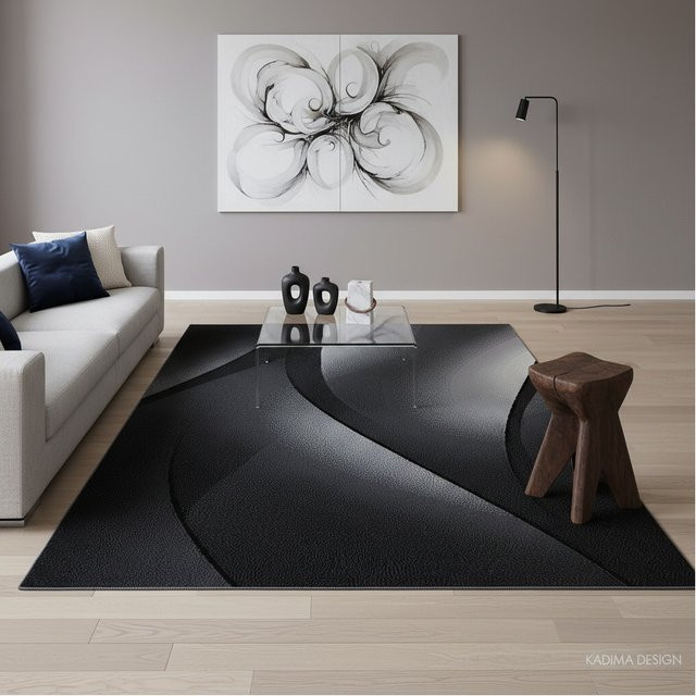 Kadima Design Kurzflorteppich INN mit Farbverlauf in Schwarz, B/T: 120 x 170 cm - Bild 1