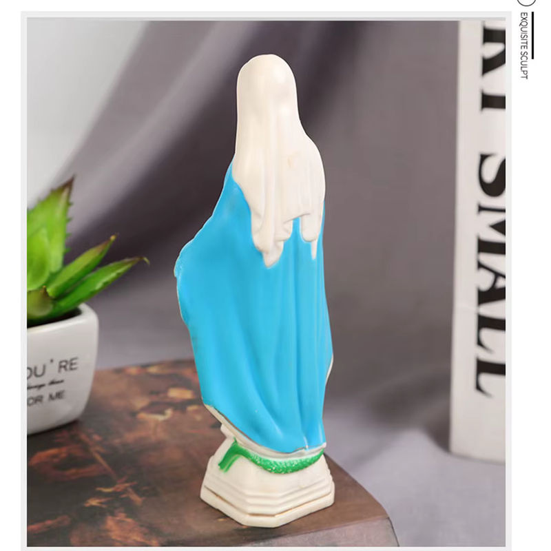 Handgemachte Madonna Statue aus Keramik, dekorative Jungfrau Maria Figur in Mehrfarbig, Höhe: 6,5 cm bis 15 cm - Bild 3