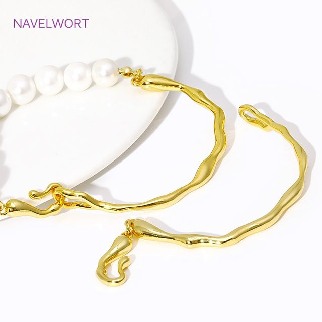 Armband Stecker, 18 Karat vergoldetes Messing, halbes Armband, gebogenes Rohr - Bild 1