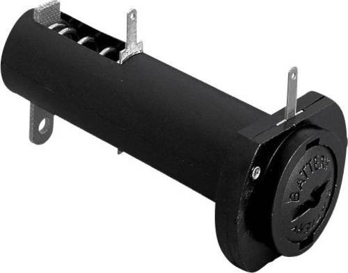 Bulgin BX0011/1 Batteriehalter für 1x Mignon AA mit Lötanschluss, Schwarz, B/T/H: 33,3 x 73,1 x 24,2 mm - Bild 1