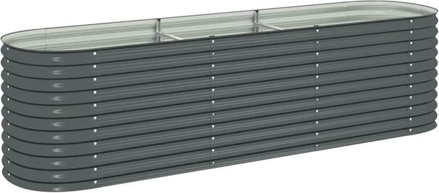 DELUKE Rundes Hochbeet BLUMO aus verzinktem Stahl in Grau, B/T/H: 80 x 80 x 81 cm - Bild 1