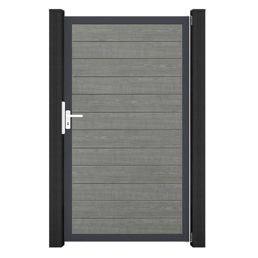 GroJa Tor Basicline 1-flg. Schmal Grey Ash Cut DB703 B: 100 cm, H: 180 cm - Bild 2