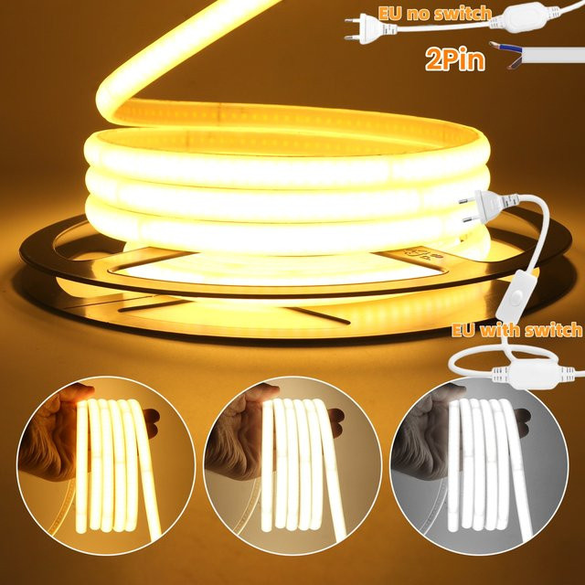 GAHADA COB LED-Neonlichtstreifen IP65 Wasserdichte Außenbeleuchtung Weiß mit EU-Netzstecker - Bild 1