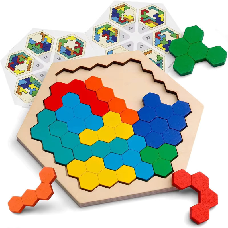 YunDuo BaBy Tangram Board Form Match Puzzle, Holzpuzzle, Bunt / Mehrfarbig - Bild 3