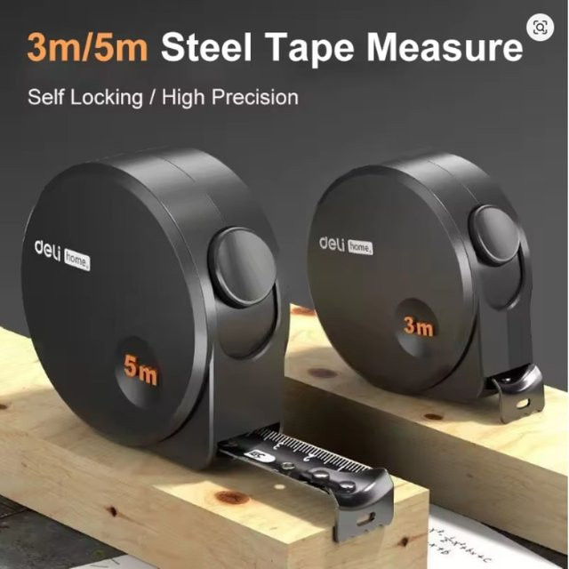 Deli Maßband aus High Carbon Stahl, versenkbares Multifunktions-Messlineal für Haushalt und Holzbearbeitung, 3m oder 5m - Bild 1