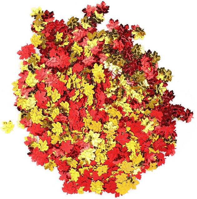 GoolRC Ahornblatt Konfetti in Gelb und Multicolour für Herbstpartys und Thanksgiving, 100g - Bild 1
