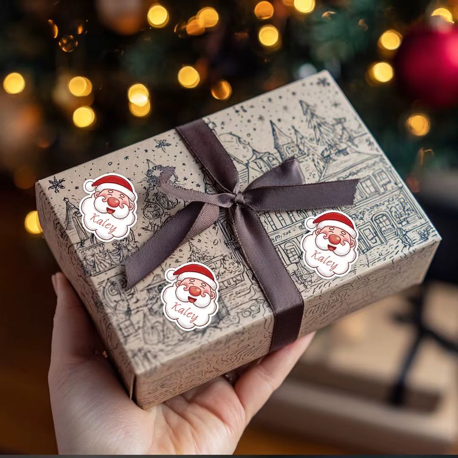 WEIGAO Weihnachtliche Aufkleber mit individuellem Text und Saint-Motiven für deine Partygeschenke und Dekoration, 44 oder 88 Stück - Bild 2