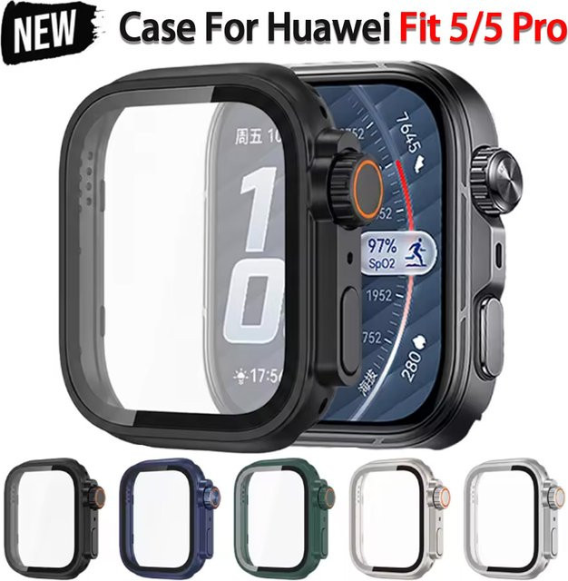 CAOWTAN Displayschutz für Huawei Watch Fit 5/5Pro, Glas, Schwarz, Unisex - Bild 1