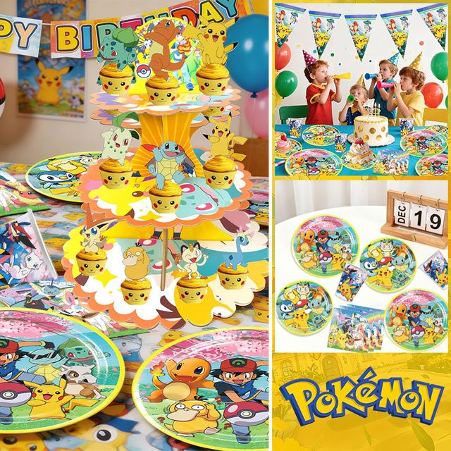 Pokemon Pikachu Geburtstag Party Dekoration Set von TAKARA TOMY in Mehrfarbig - Bild 1
